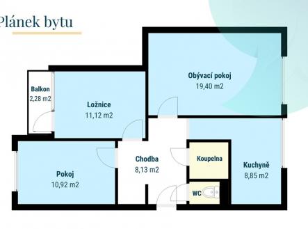 Prodej bytu, 3+1, 64 m²