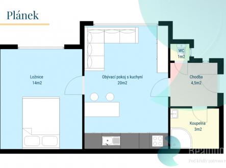 Prodej bytu, 2+kk, 47 m²