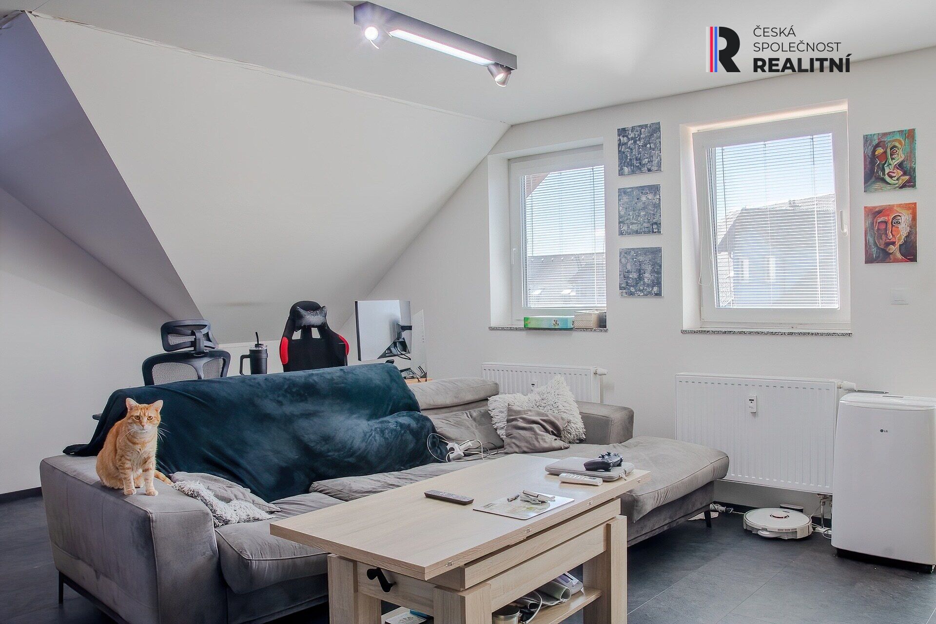 obývací pokoj s kuchyňským koutem