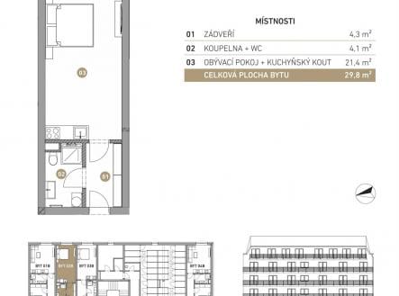 Prodej bytu, 1+kk, 30 m²