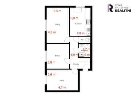 Prodej bytu, 3+1, 66 m²