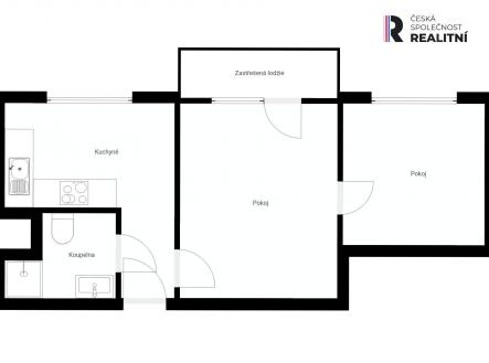 Pronájem bytu, 2+1, 43 m²