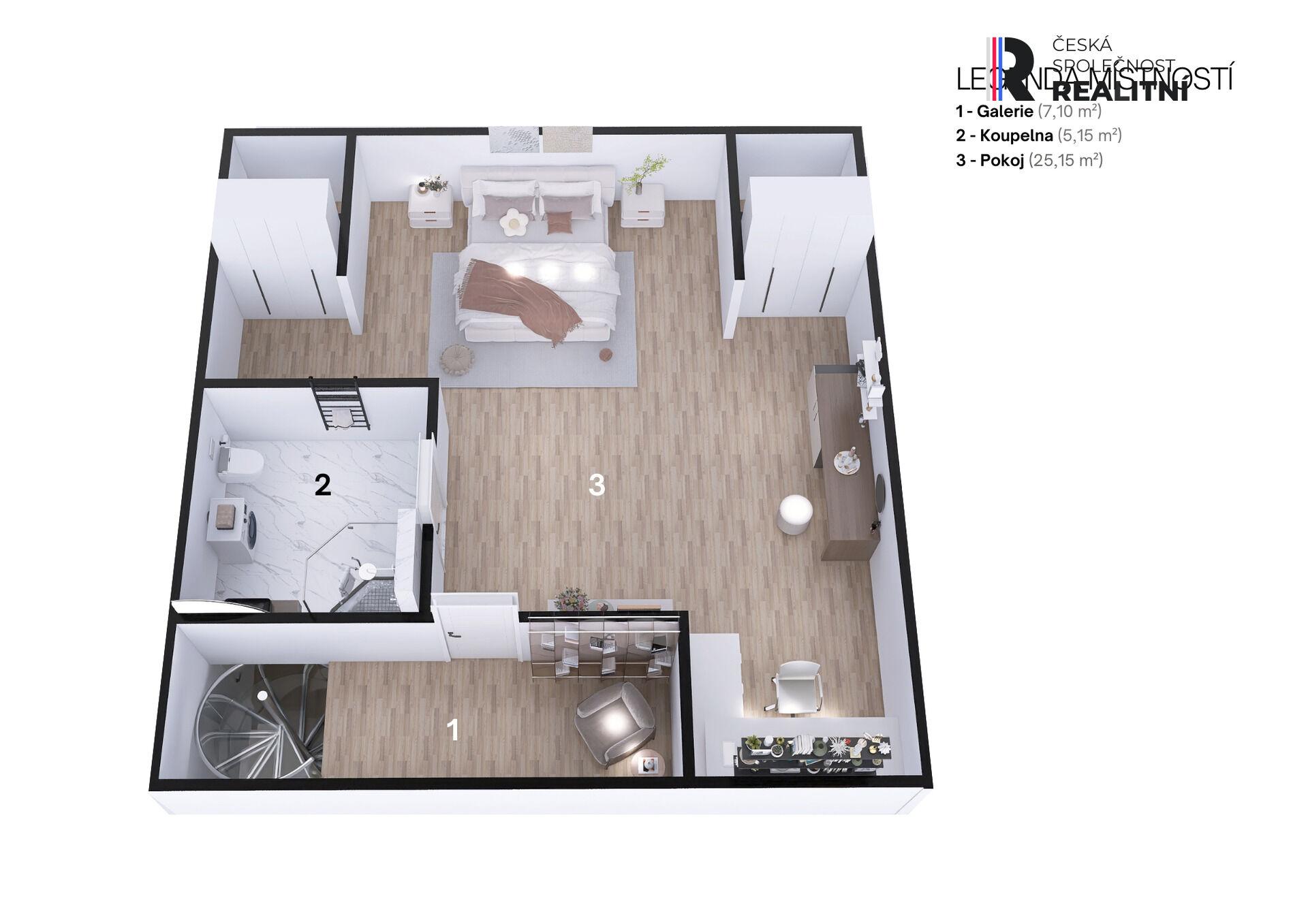 Nadstandardní byt 4+kk s galerií a terasou – Luhačovice, Masarykova ul.