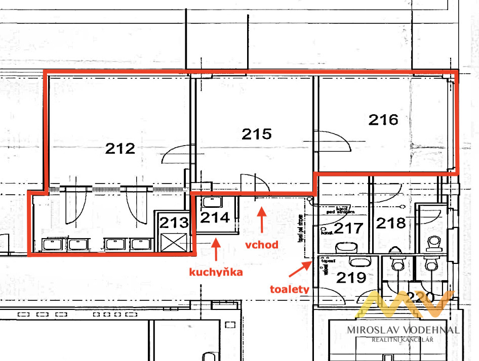 Pronájem kanceláří, 62 m2, Hradec Králové - ul. Škroupova. 