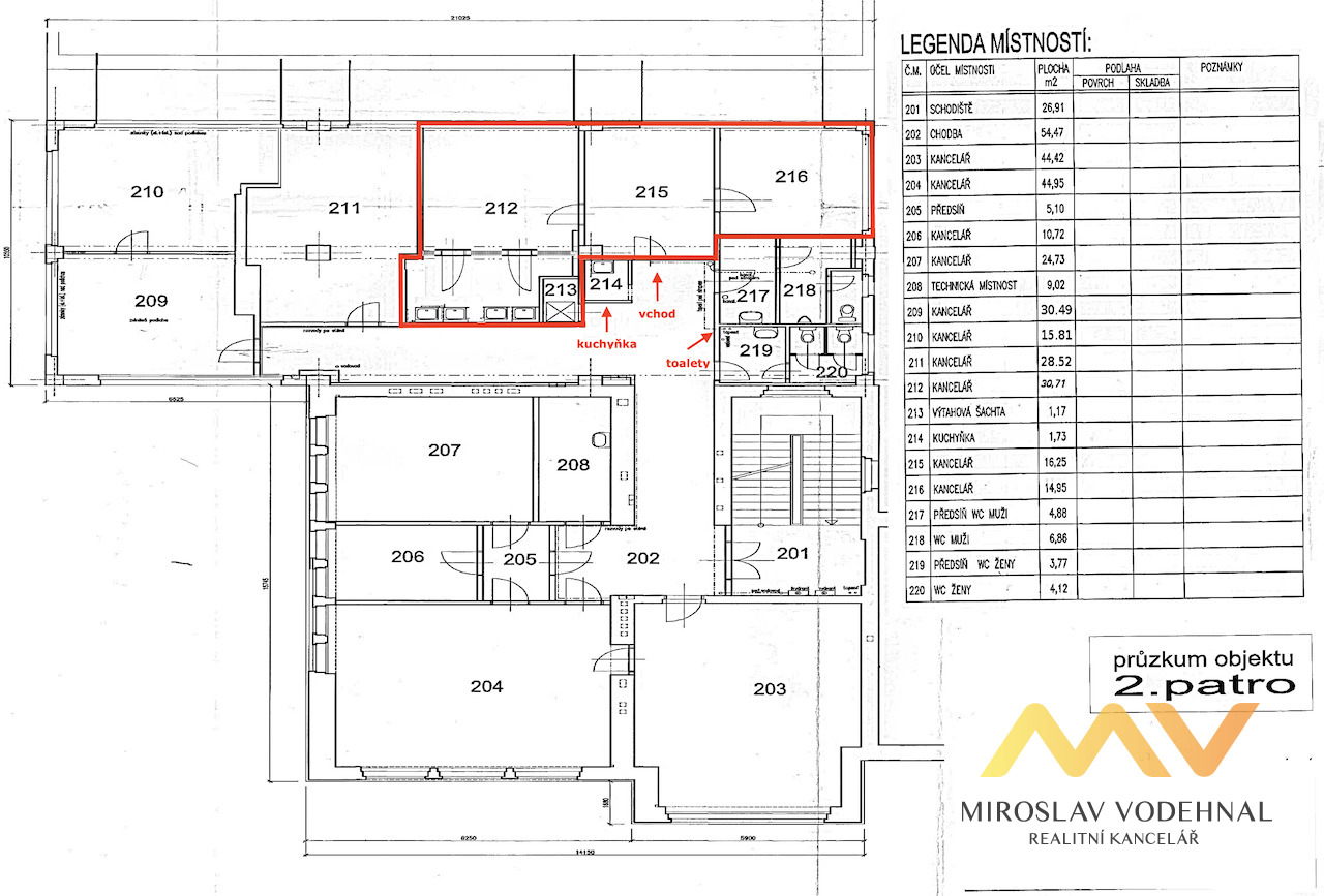 Pronájem kanceláří, 62 m2, Hradec Králové - ul. Škroupova. 