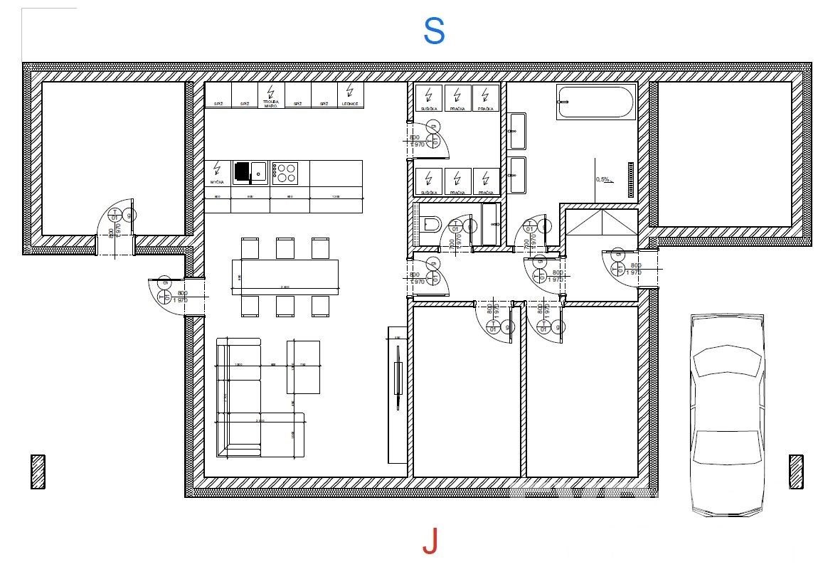 půdorys navrhovaného domu