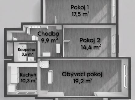 Prodej bytu, 3+1, 76 m²