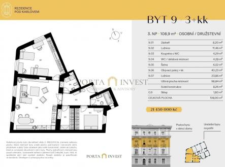 Prodej bytu, 3+kk, 106 m²