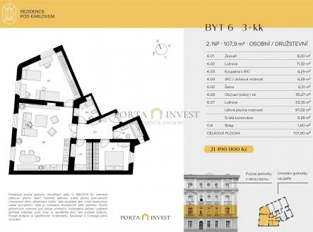 Prodej bytu, 3+kk, 108 m²