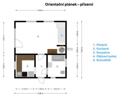 Orientační vnitřní rozměry místností