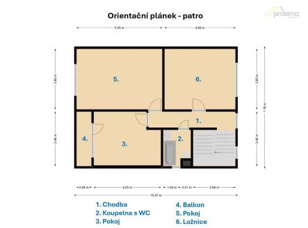 Orientační plánek - patro