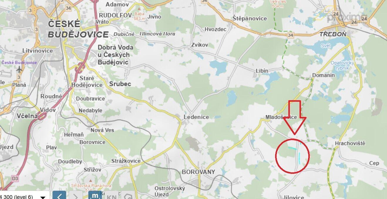 Prodej lesa 18.959 m2, Kojákovice u Třeboně 1.093.140 Kč