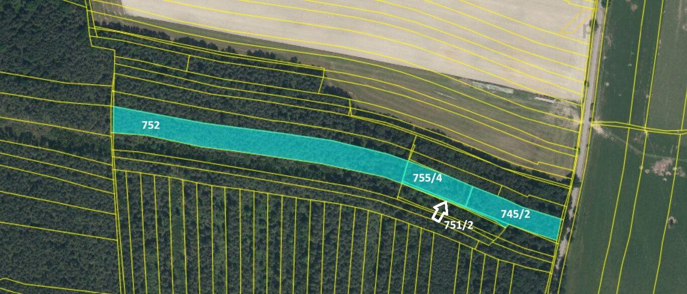 Prodej lesa 18.959 m2, Kojákovice u Třeboně 1.093.140 Kč