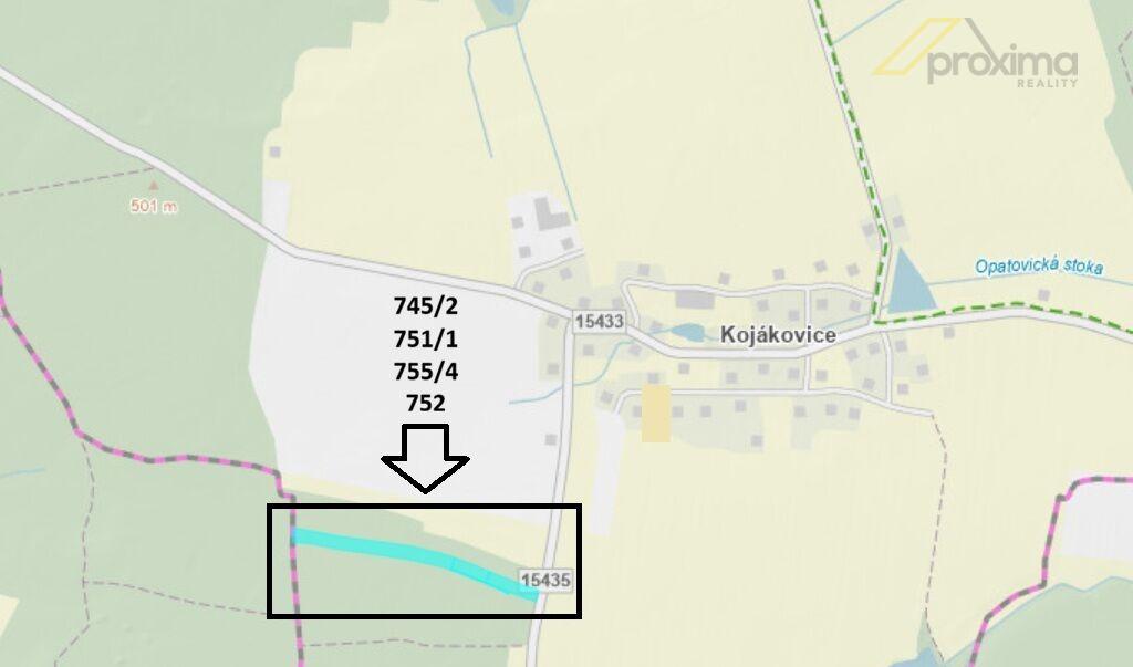 Prodej lesa 18.959 m2, Kojákovice u Třeboně 1.093.140 Kč