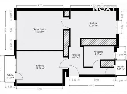 Prodej bytu, 2+1, 56 m²