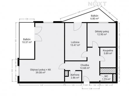 Prodej bytu, 3+kk, 91 m²