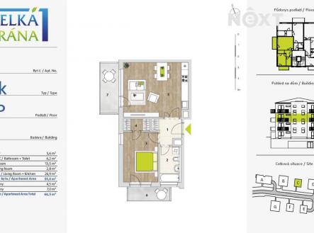 Pronájem bytu, 2+kk, 66 m²