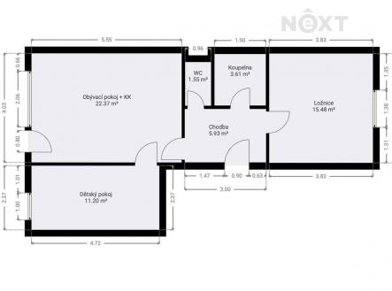 Prodej bytu, 3+kk, 66 m²