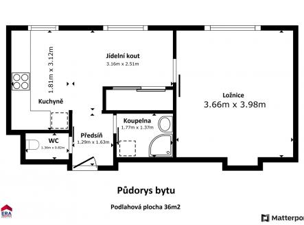 Prodej bytu, 2+kk, 36 m²