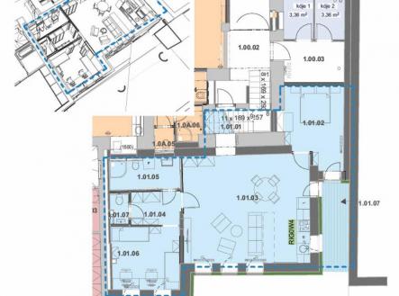 Pronájem bytu, 3+kk, 84 m²