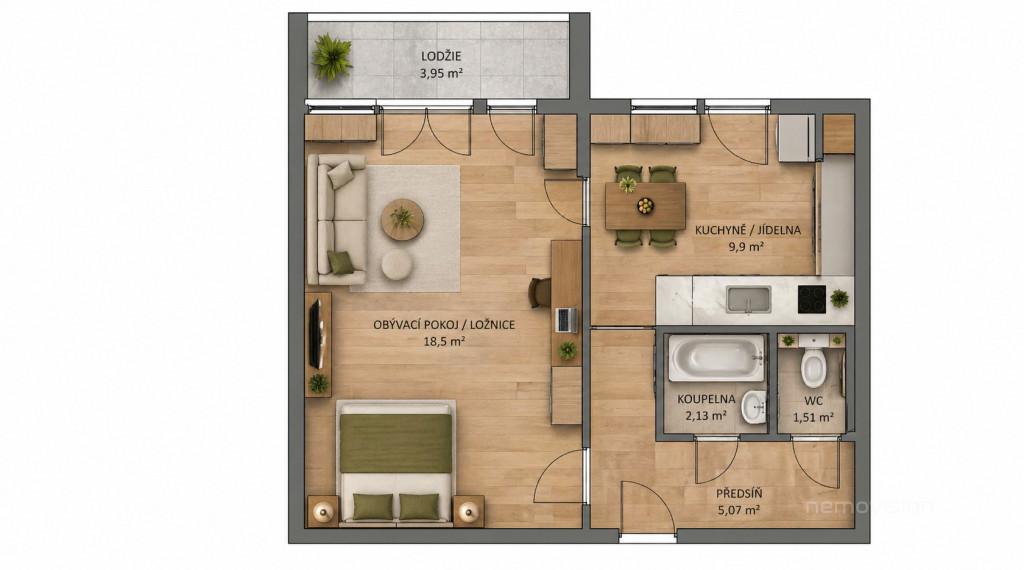 Pronájem bytu, 1+1, 38 m²