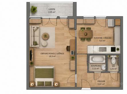 Pronájem bytu, 1+1, 38 m²