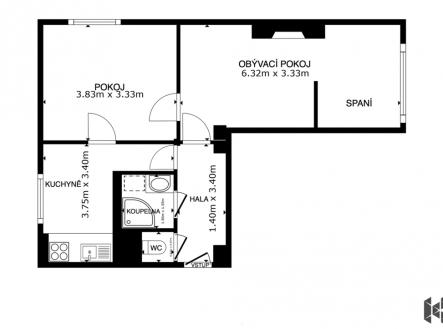 Prodej bytu, 2+1, 50 m²