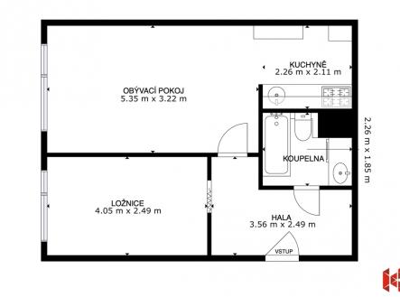 Prodej bytu, 2+kk, 44 m²