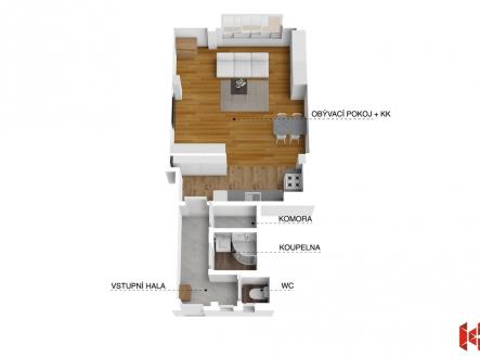 Prodej bytu, 1+kk, 46 m²
