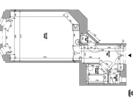 Pronájem bytu, 1+kk, 36 m²