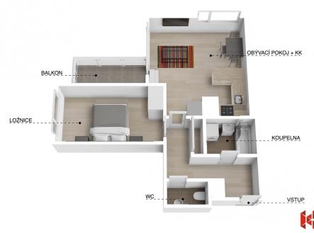 Prodej bytu, 2+kk, 56 m²