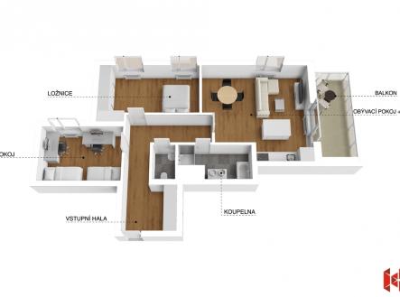 Prodej bytu, 3+kk, 96 m²