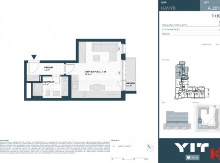 Pronájem bytu, 1+kk, 40 m²