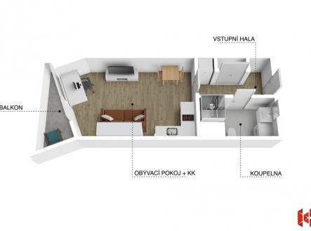 Prodej bytu, 1+kk, 37 m²