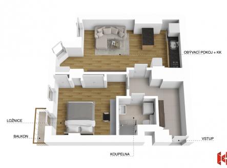 Prodej bytu, 2+kk, 51 m²