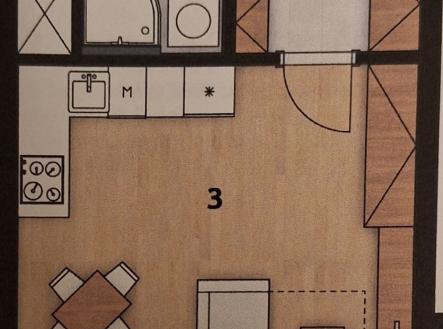 Pronájem bytu, 1+kk, 33 m²