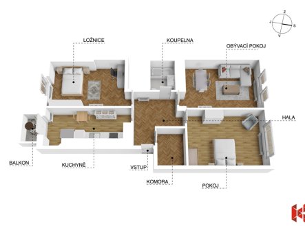 Prodej bytu, 3+1, 103 m²