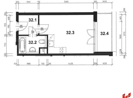 Pronájem bytu, 1+kk, 27 m²