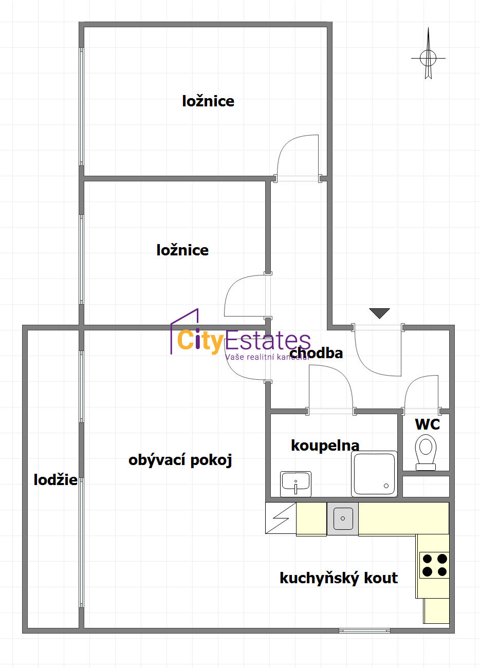 Slunný byt 3+kk/L, Praha 10 Zahradní Město