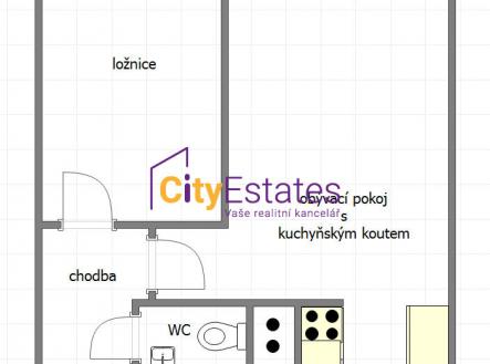 Prodej bytu, 2+kk, 43 m²