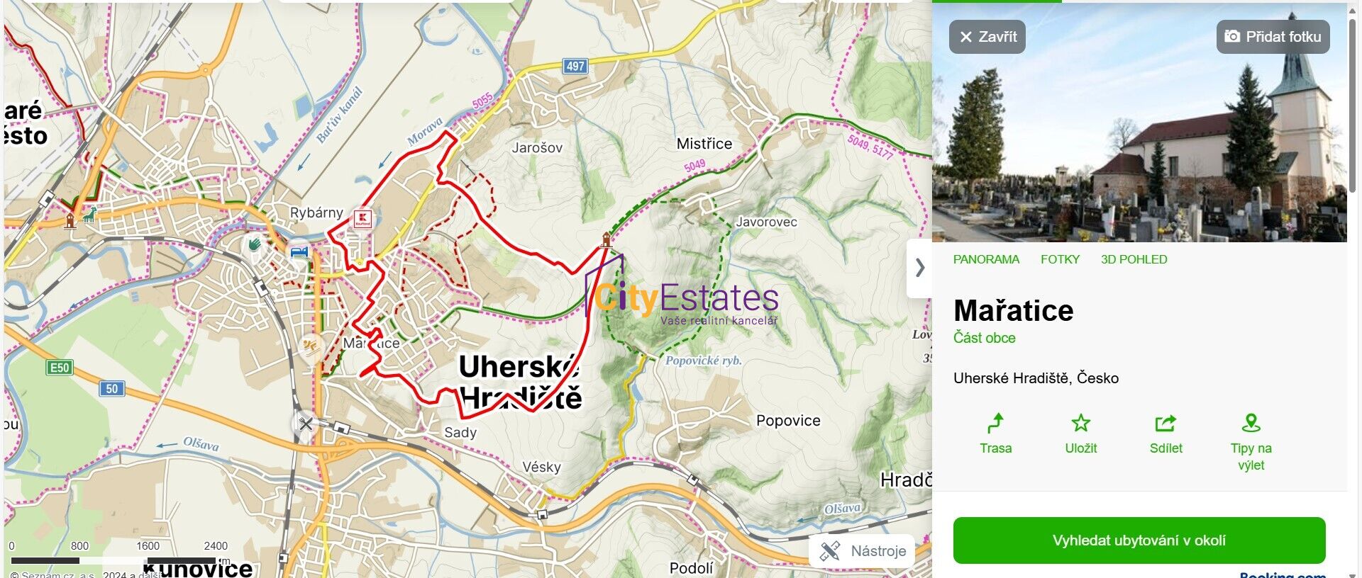 Prodej pozemku v Mařaticích za hřbitovem