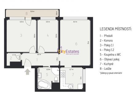 Pronájem bytu, 3+1, 71 m²