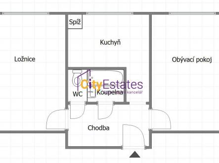 Prodej bytu, 2+1, 53 m²
