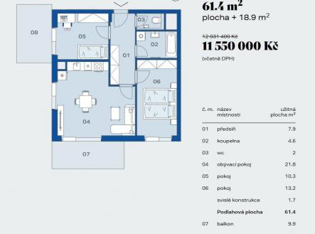 Prodej bytu, 2+kk, 50 m²