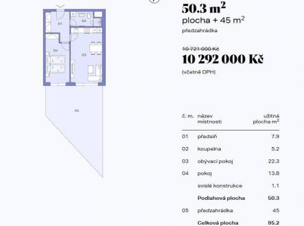 Prodej bytu, 2+kk, 50 m²