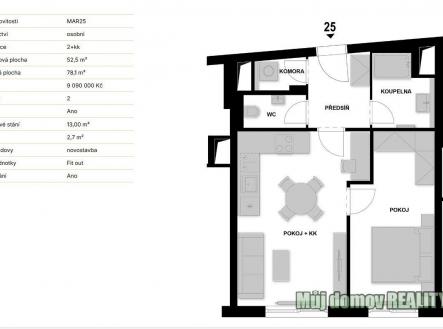 Prodej bytu, 3+kk, 73 m²