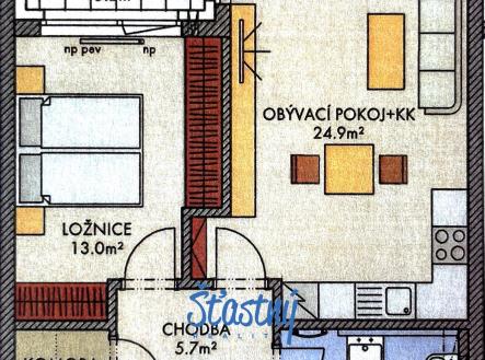Prodej bytu, 2+kk, 54 m²