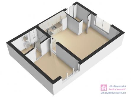 Pronájem bytu, 2+kk, 42 m²