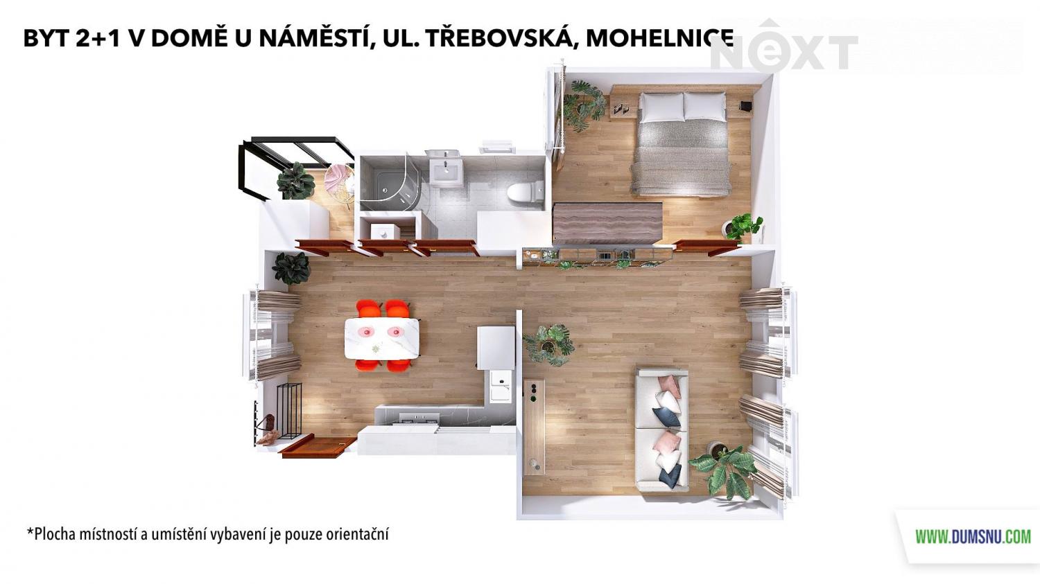 Pronájem byt 2+1, 53㎡|Olomoucký kraj, Šumperk, Mohelnice, Třebovská 951/20, 78985