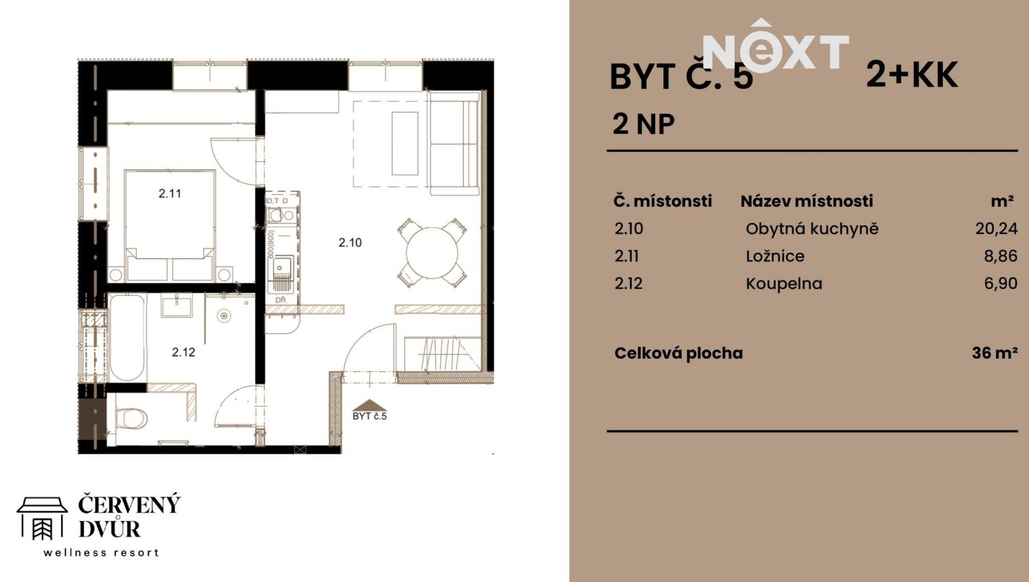 Prodej byt 2+kk, 36㎡
